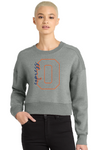District Women's Fleece Cropped Crewneck Sweatshirt Heathered Steel DT1105